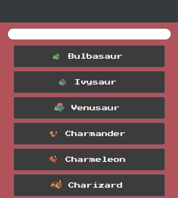 Sample image of pokedex app